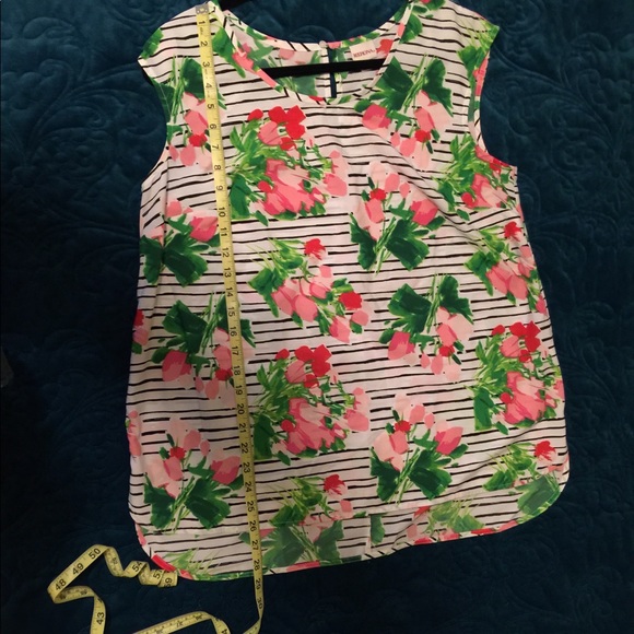 Merona Striped and Floral Print Sleeveless Shell - Picture 8 of 8